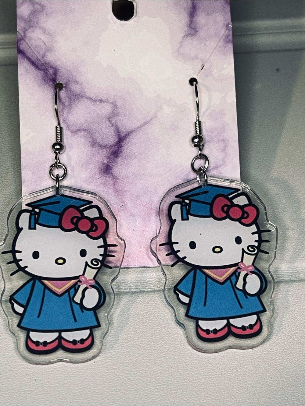 Kitty Graduation Dangle Earrings